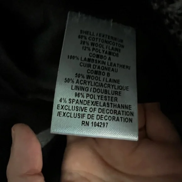 MILLY Studded Leather Trim Tweed Jacket 8 Black White​ - Picture 7 of 10